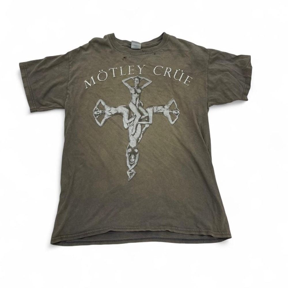 Motley Crue brown and white cross graphic t-shirt